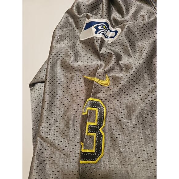 RUSSELL WILSON NIKE ON FIELD MENS SEATTLE SEAHAWKS GRAY ALT HOME JERSEY 48 - Picture 6 of 12